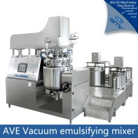 Hydraulic lifting vacuum emulsifying mixer machine